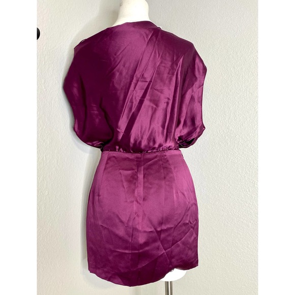 The Sei X REVOLVE Asymmetrical Draped Mini Dress in Plum 2 - Picture 6 of 12